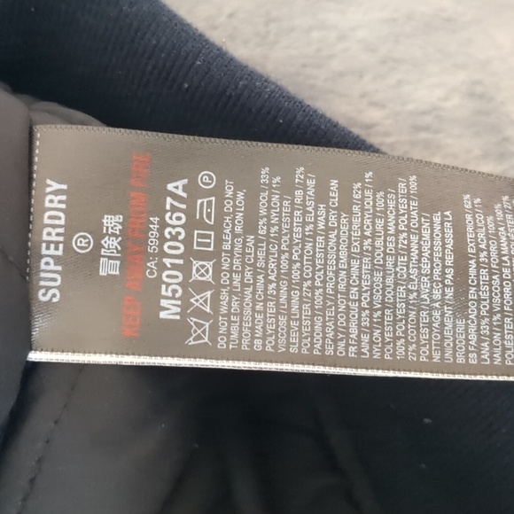 Superdry Upstate Bomber Jacket Dark Pine Green / Navy Wool Blend size M - Picture 7 of 11